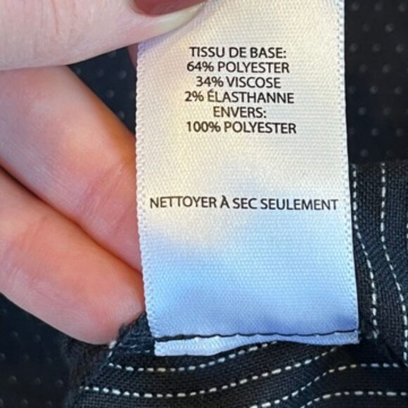 Halogen Navy Blue Women's Dress Pants Taylor Fit Flat Front Textured 6P - Picture 6 of 6